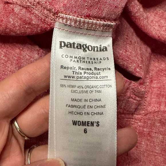 Patagonia Red Island Hemp Shift Dress Size 6 - Picture 6 of 6